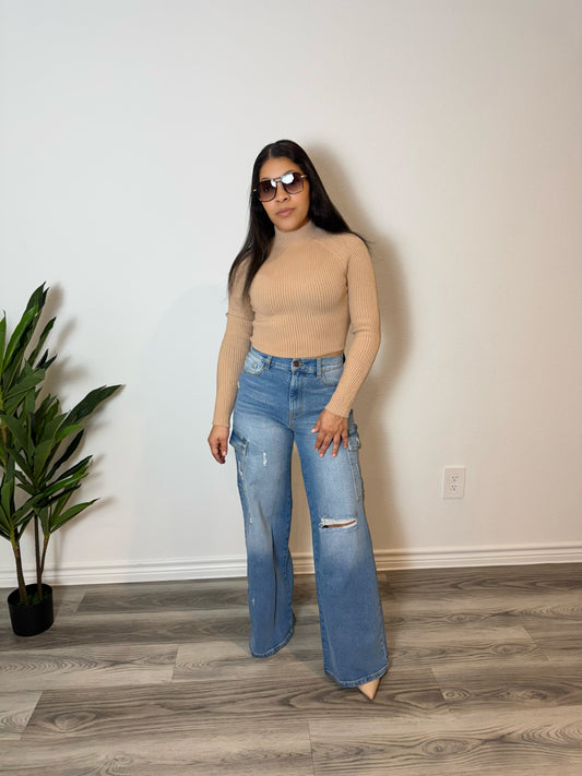 Brielle Crop Top- Taupe