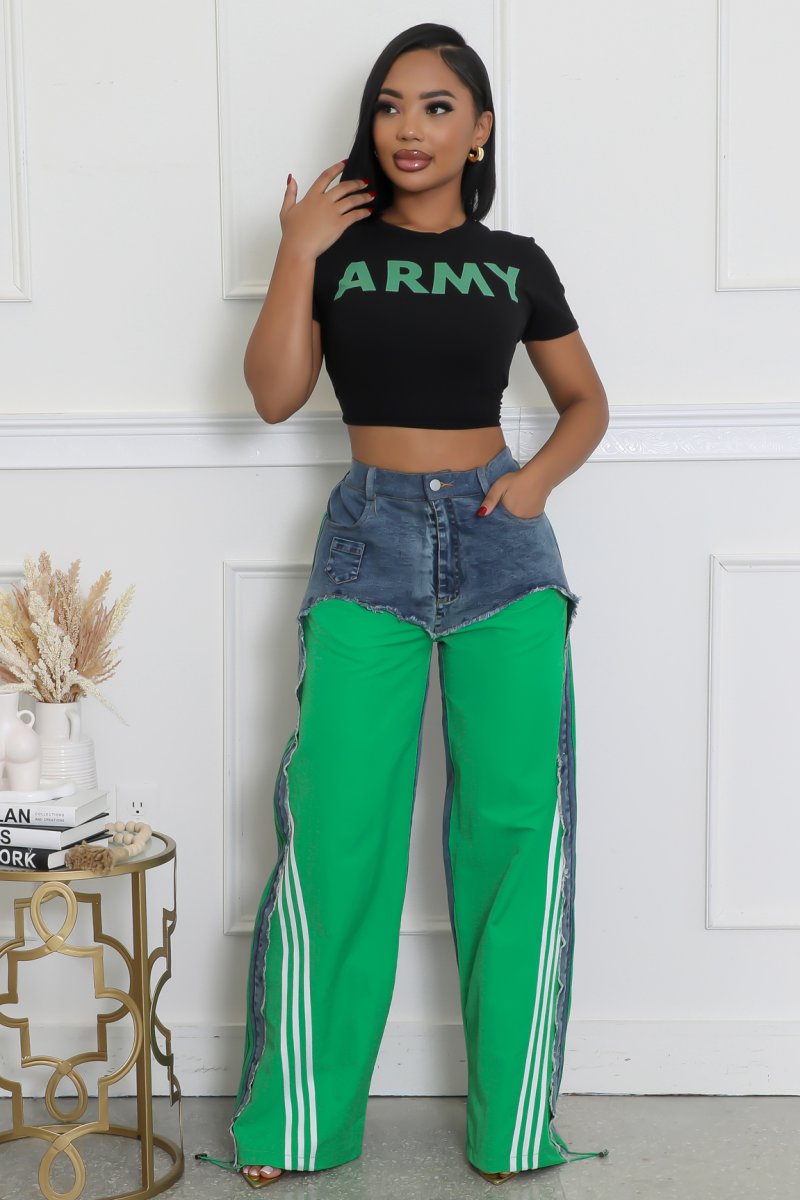 Jada Self Scrunch Pants- Green