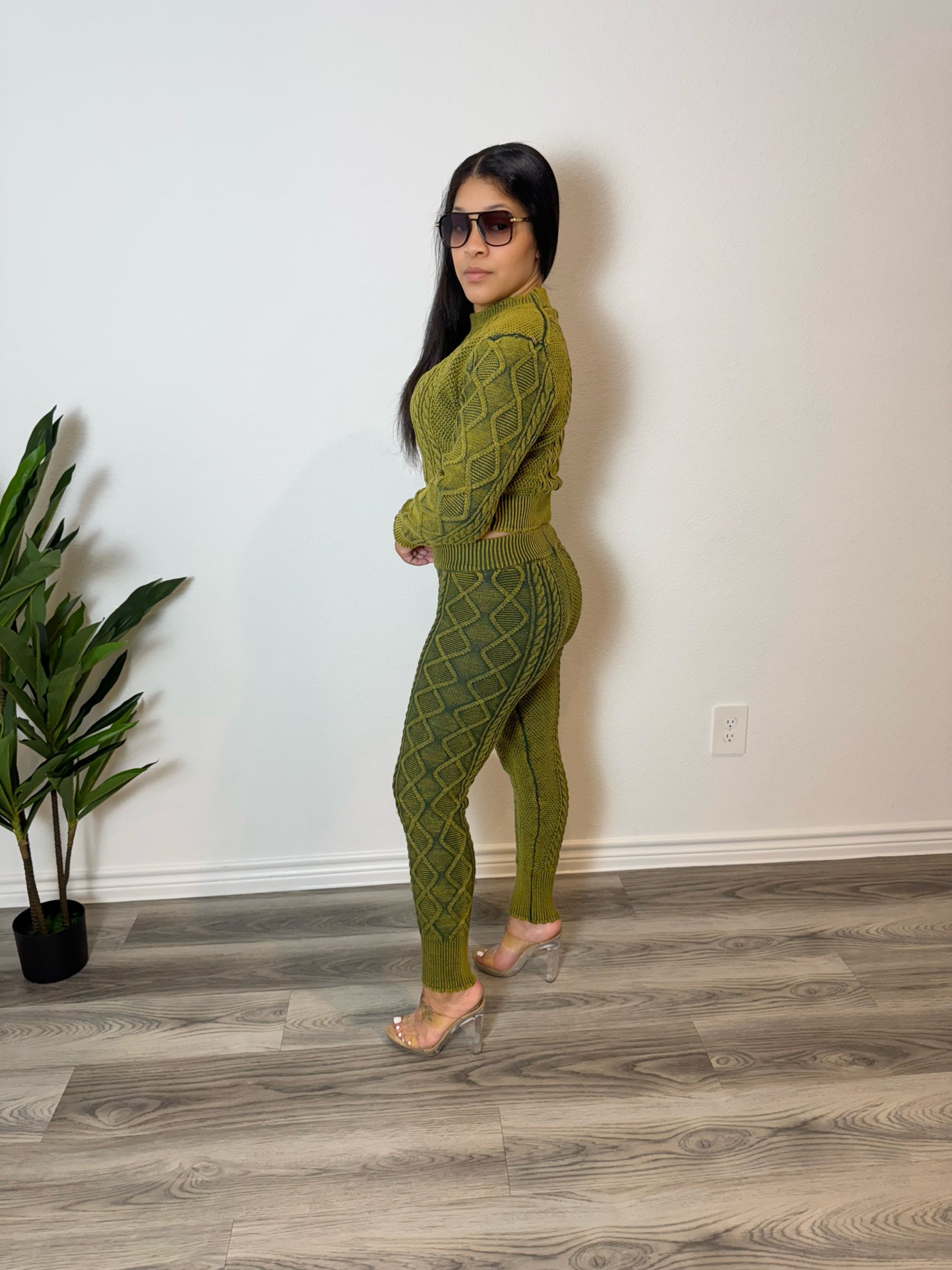 Lennox Knitted Set- Olive