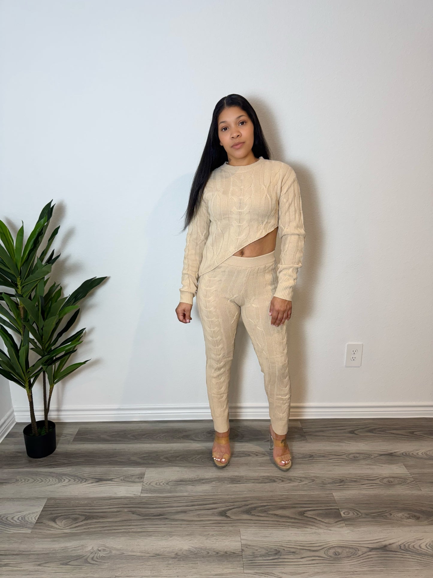 Vega Two Piece Knit Set- Bone