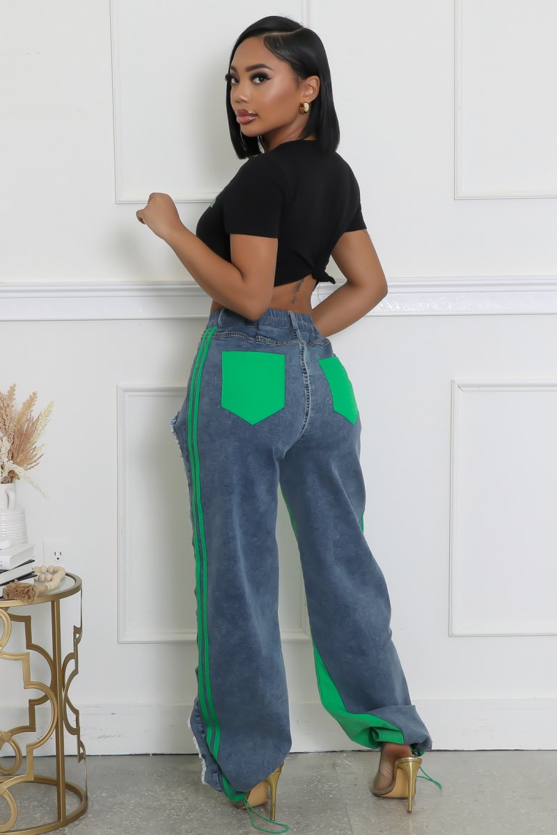 Jada Self Scrunch Pants- Green